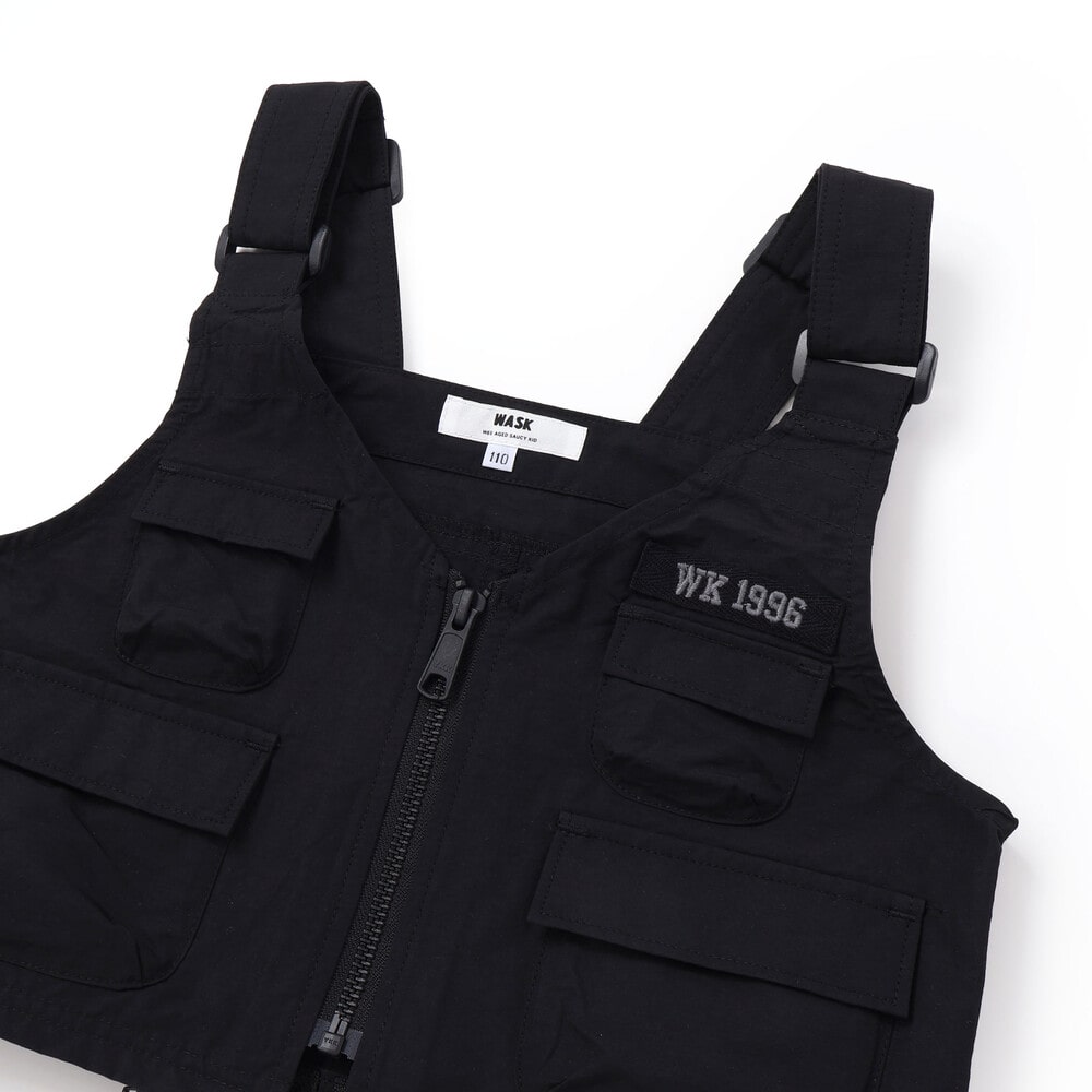 ベスト⇔バッグ 2WAYハンティングベスト&長袖Tシャツセット(110~160cm) ブラック 110cm