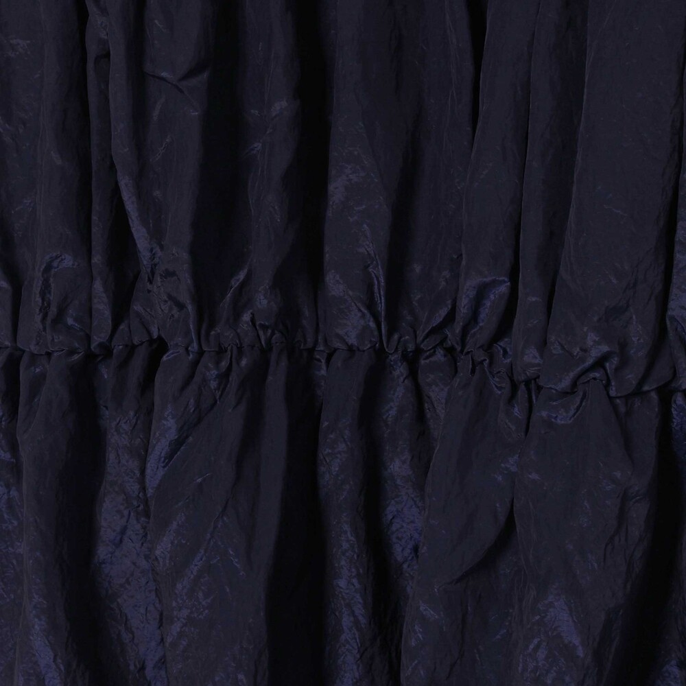 (ペチコート付)ポンチ+メタリックボイルスカートドッキング半袖ワンピース親子お揃い大人(140~160cm) ブラック S(140~150cm)