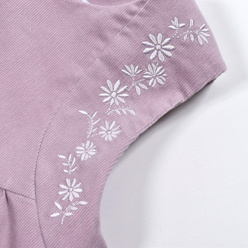 お揃い 】 日本製 コットン シャツコール 刺繍 ジャンパースカート (90 