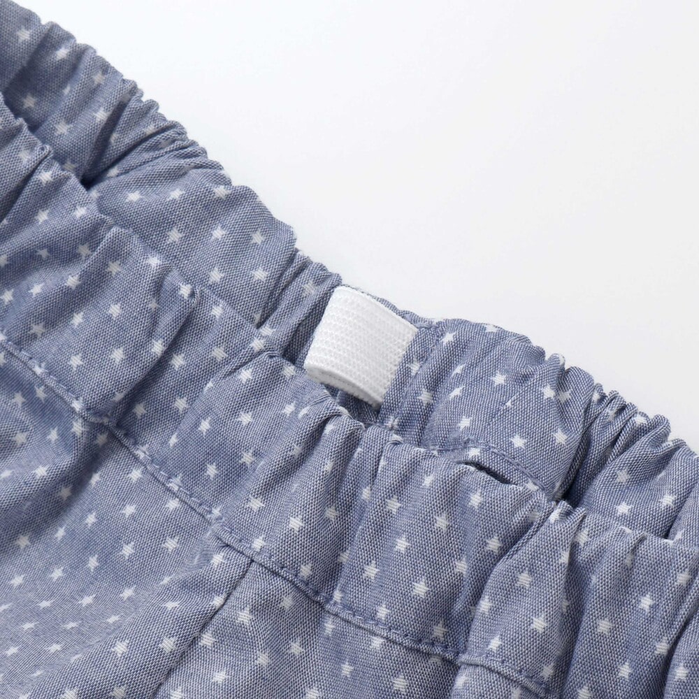 天竺半袖Tシャツ&ダンガリーパンツセット(70~90cm) ブルー系 S(70-80cm)