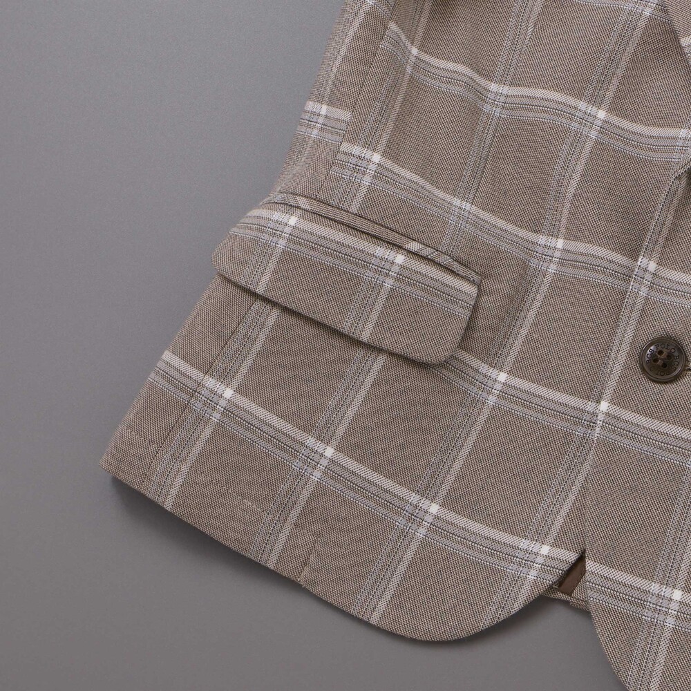 【POLO BCS(ポロ・ビーシーエス)×SLAP SLIPコラボ】無地チェックスーツ+シャツ3点セット(110~130cm) ネイビー 110cm