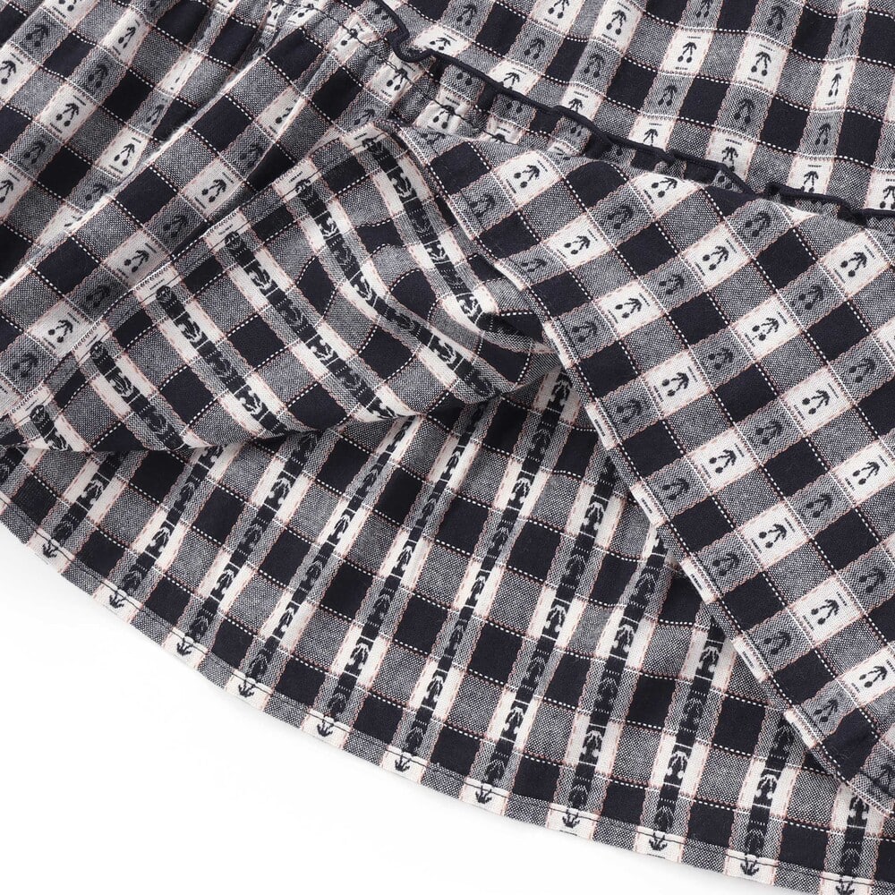 【お揃い】ビッグカラーチェックワンピース+ベストセット(90~130cm) レッド系 90cm