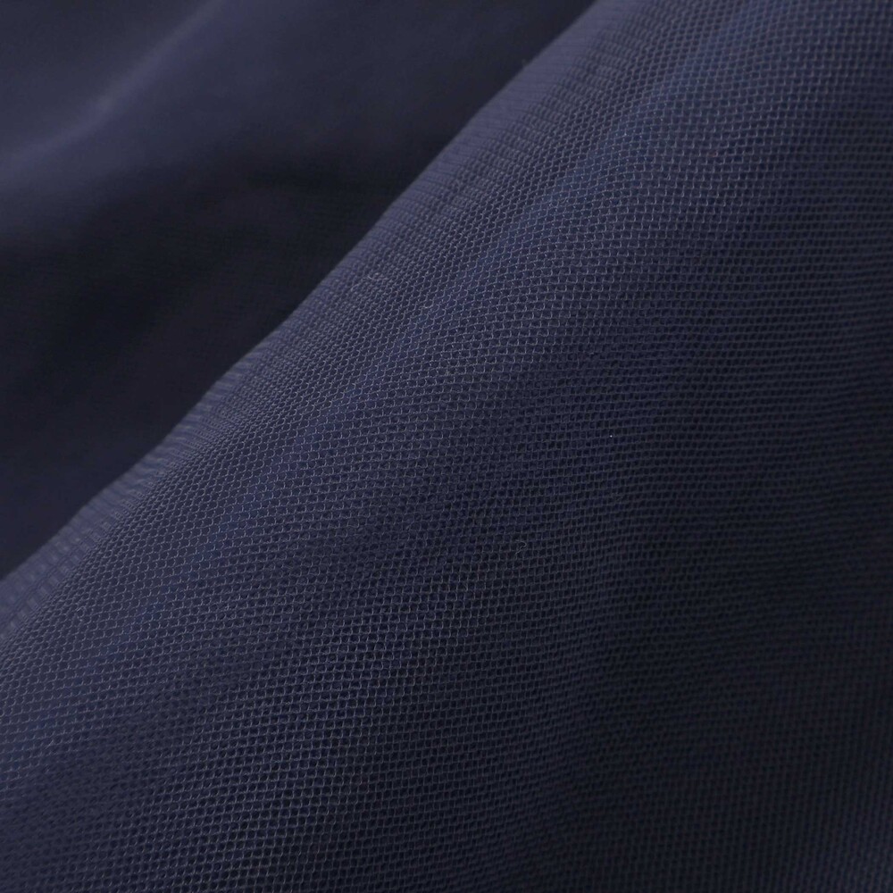 ハート音符刺しゅうオーガンジービッグカラーワンピース(80~130cm) ネイビー 80cm