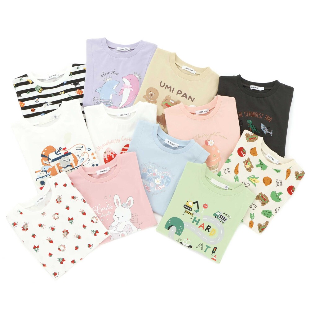 【スララク/吸汗速乾/接触冷感/オーガニックコットン】わくわく男の子半袖Tシャツ(80~130cm) ホワイト×恐竜の水兵さん 80cm