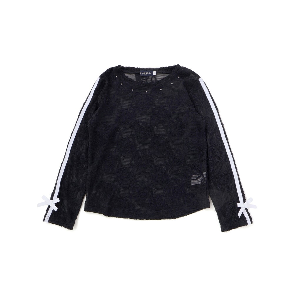 ニットレース長袖Tシャツ+半袖Tシャツセット(110~150cm) ブルー 110cm