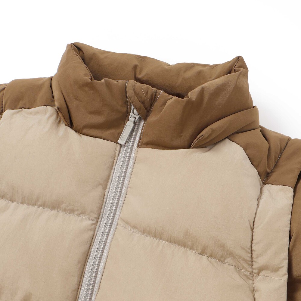 【撥水加工】配色タフタ4way中綿コート(90~150cm) ブルー 90cm