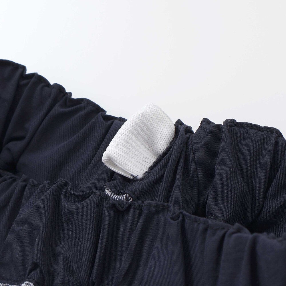 【限定商品】無地×チェックトップス+ショートパンツセットアップ(95~150cm) ブラック系 95cm