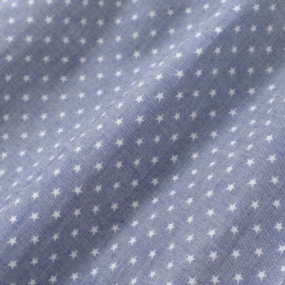 天竺半袖Tシャツ&ダンガリーパンツセット(70~90cm) ブルー系 S(70-80cm)