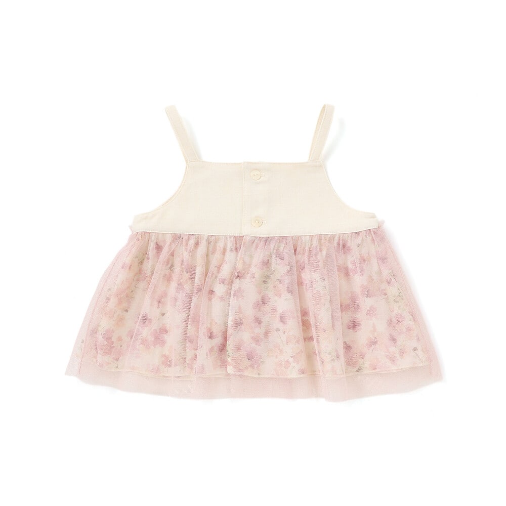 【お揃い】チュニック付きテレコフェイスカバーオール(70~80cm) ベージュ系 70cm