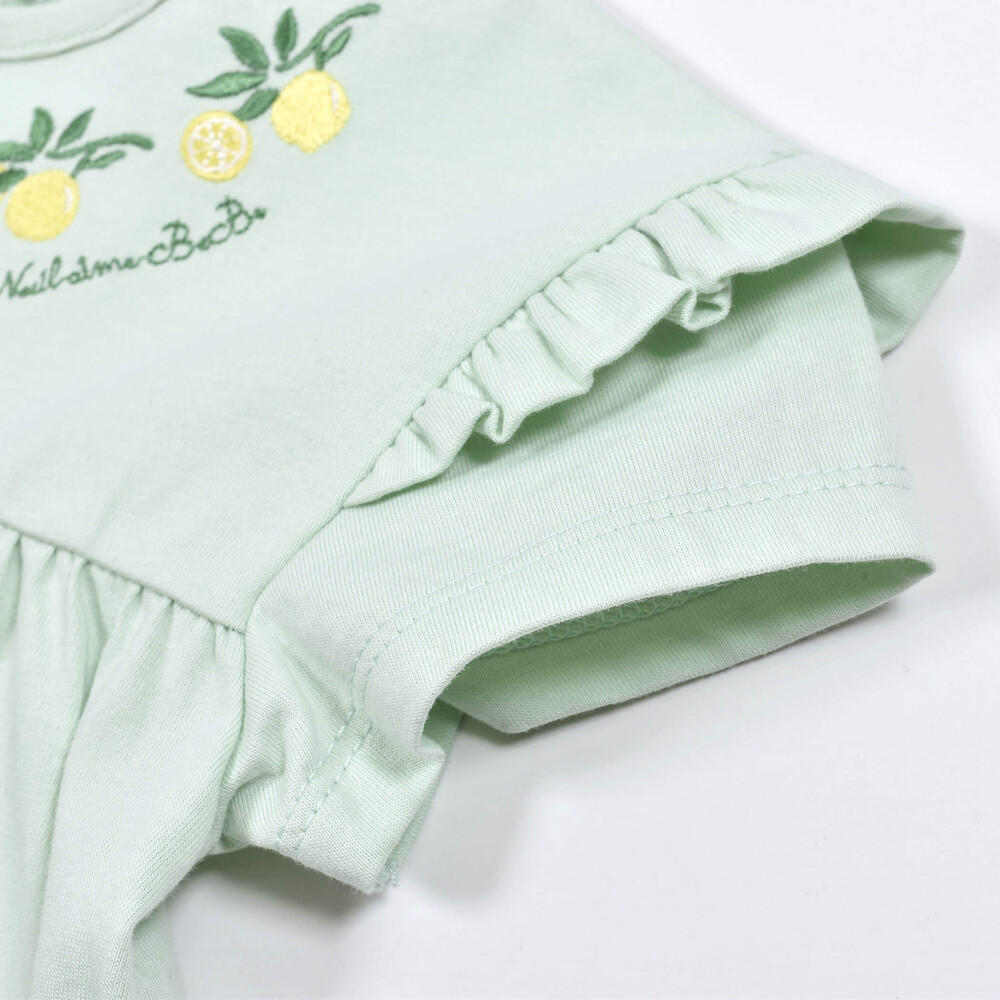 レモン刺繍ワンピース　限定色グリーン　１サイズ