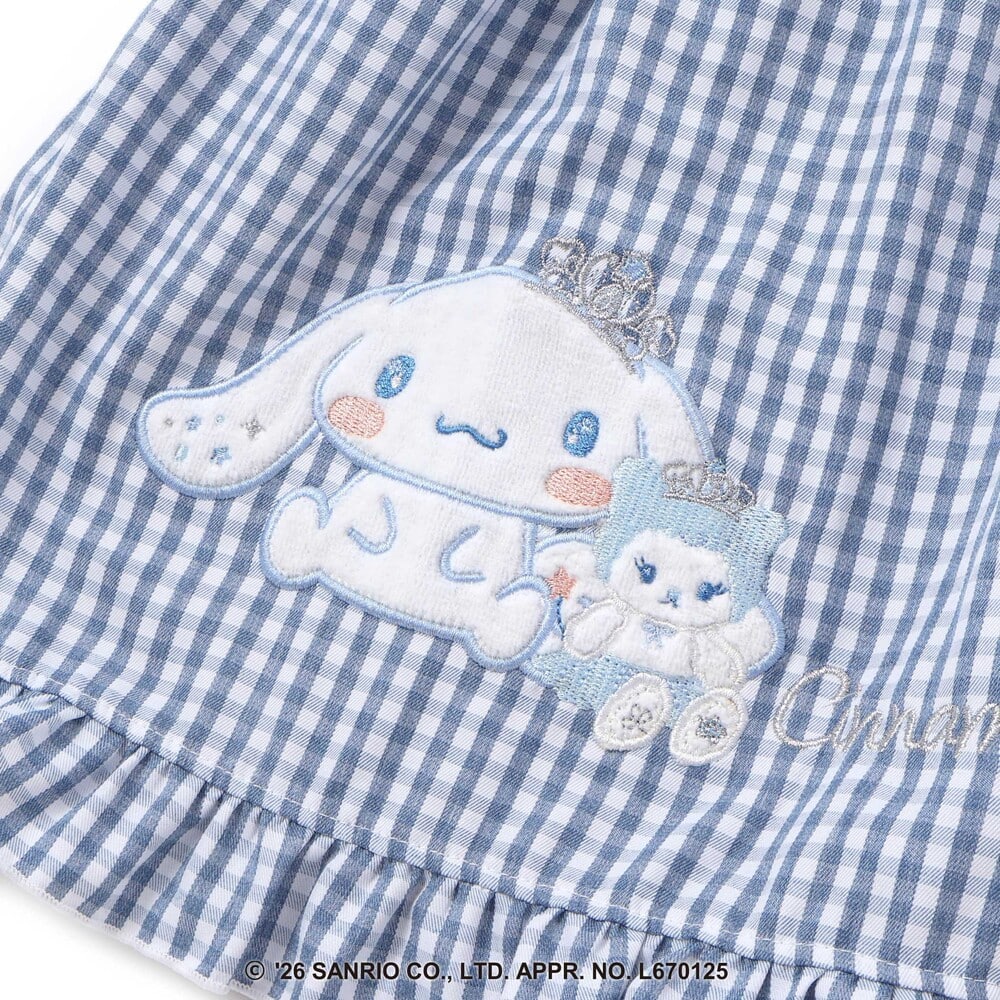 【サンリオキャラクターズxSLAPSLIP】チェックスカートドッキングワンピース(80~130cm) ブラック系 80cm