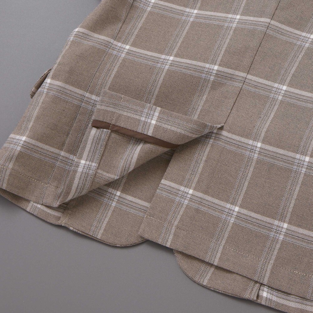 【POLO BCS(ポロ・ビーシーエス)×SLAP SLIPコラボ】無地チェックスーツ+シャツ3点セット(110~130cm) ネイビー 110cm