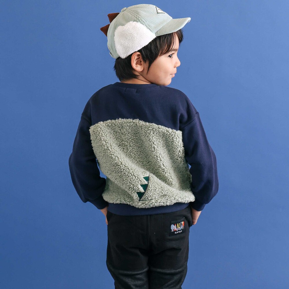 恐竜クマウサギアニマルフェイスボア切り替えトレーナー(80~120cm) ピンク(ウサギ) 80cm