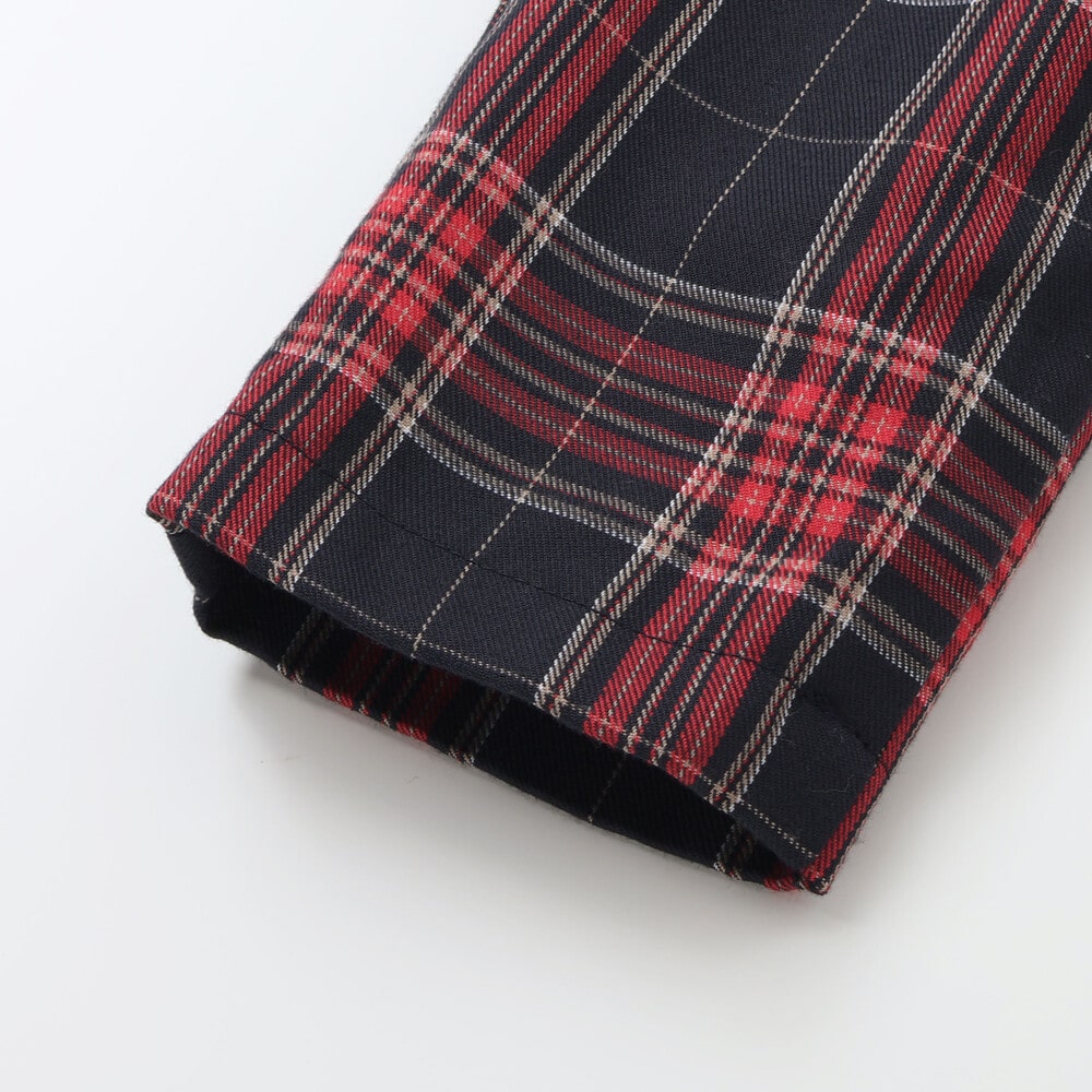 【お揃い】ツイルチェックリバーシブルパンツ(80~130cm) ネイビー 80cm