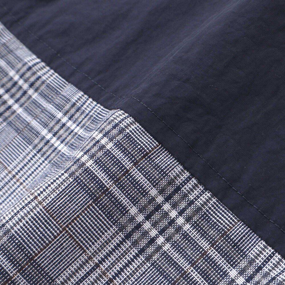 【限定商品】無地×チェックトップス+ショートパンツセットアップ(95~150cm) ブラック系 95cm