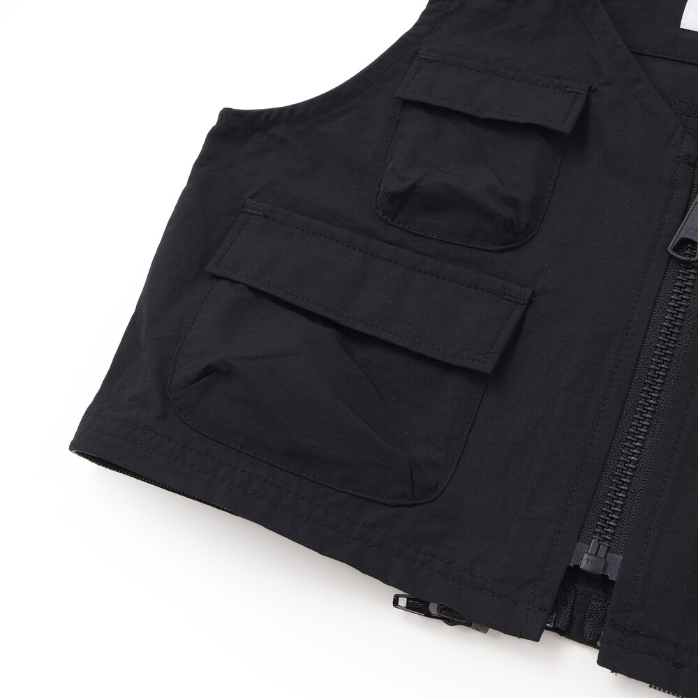 ベスト⇔バッグ 2WAYハンティングベスト&長袖Tシャツセット(110~160cm) ブラック 110cm
