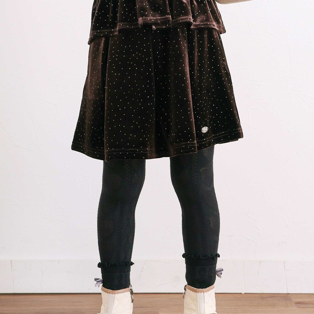 きらめくラメドットベロアビスチェセットアップ(90~130cm) ブラウン 90cm