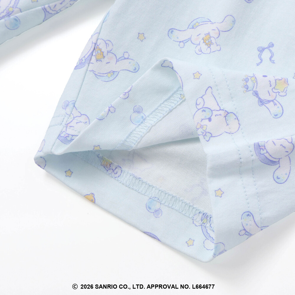 【シナモロール/ポムポムプリン×SLAPSLIP】耳付きモチーフ半袖パジャマ(90~130cm) オフホワイト 90cm