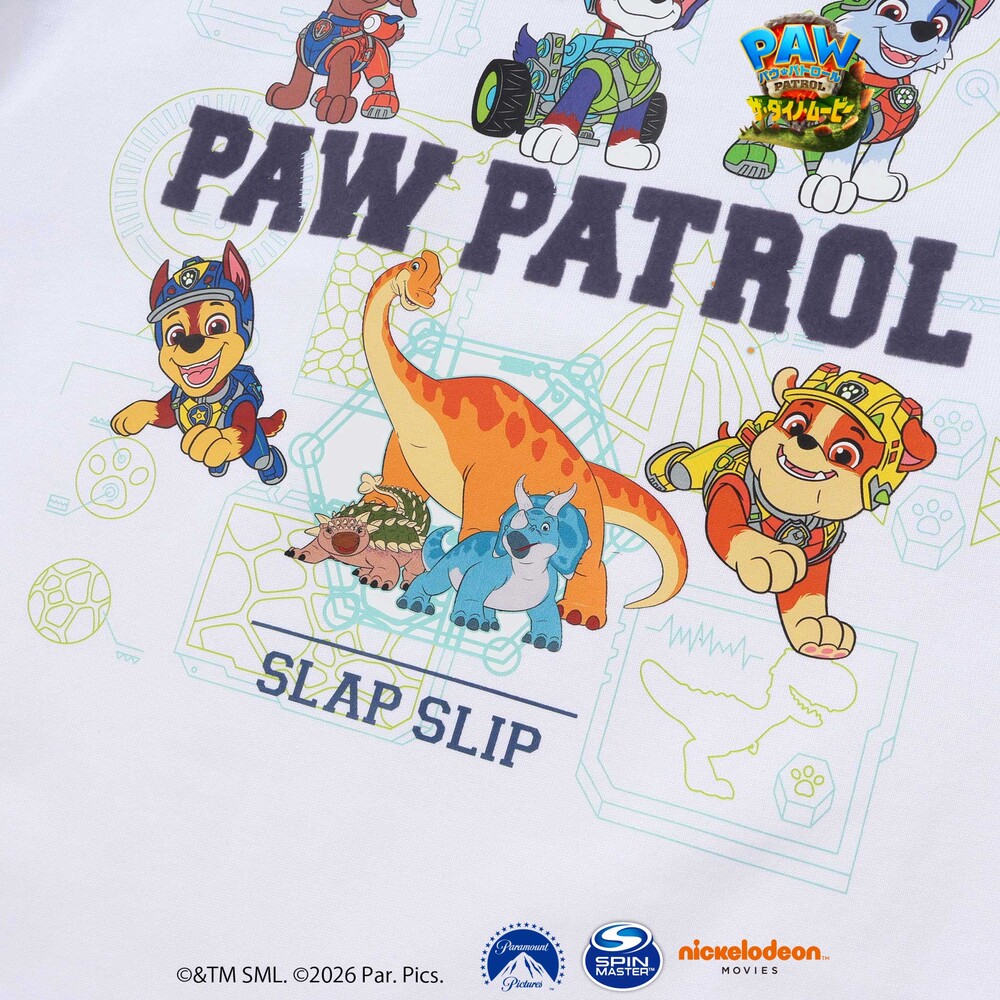 【パウ・パトロール×SLAPSLIP】無地&袖切り替えプリント長袖Tシャツ(90~130cm) ピンク 90cm