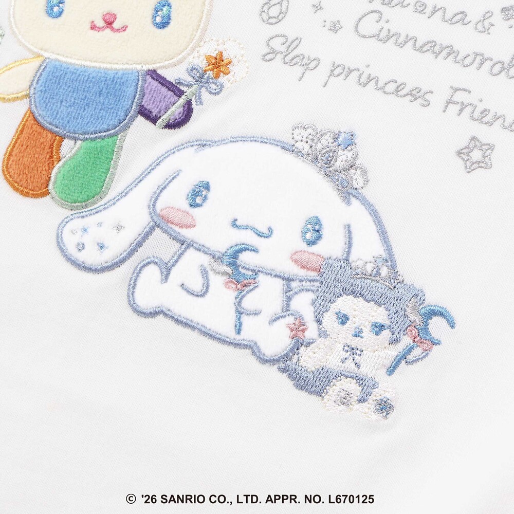 【サンリオキャラクターズxSLAPSLIP】パッチ刺しゅう肩フリル長袖Tシャツ(80~130cm) パープル 80cm