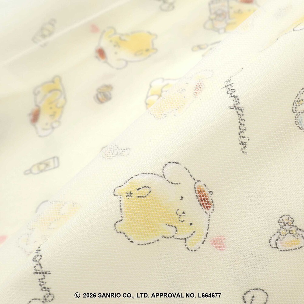 【シナモロール/ポムポムプリン×SLAPSLIP】総柄プリントふわっとチュールフレアワンピース(90~130cm) イエロー 90cm