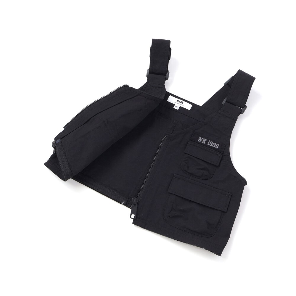 ベスト⇔バッグ 2WAYハンティングベスト&長袖Tシャツセット(110~160cm) ブラック 110cm
