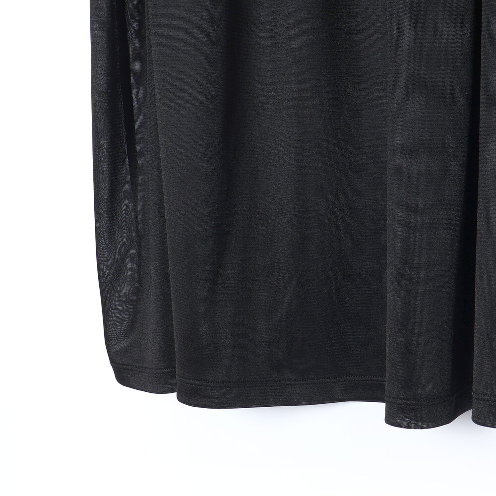 (ペチコート付)ポンチ+メタリックボイルスカートドッキング半袖ワンピース親子お揃い大人(140~160cm) ブラック S(140~150cm)