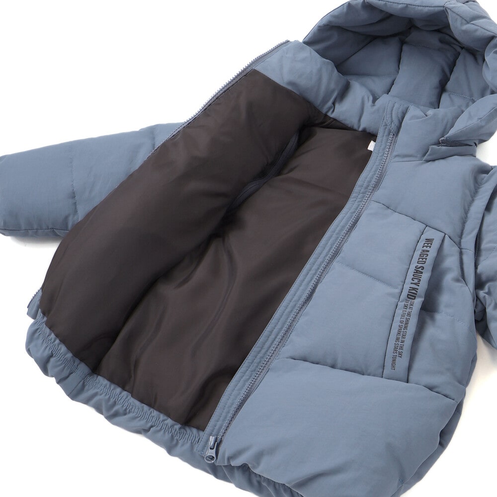 袖・フードタ取り外しダウンジャケット(110~160cm) ブルー 110cm