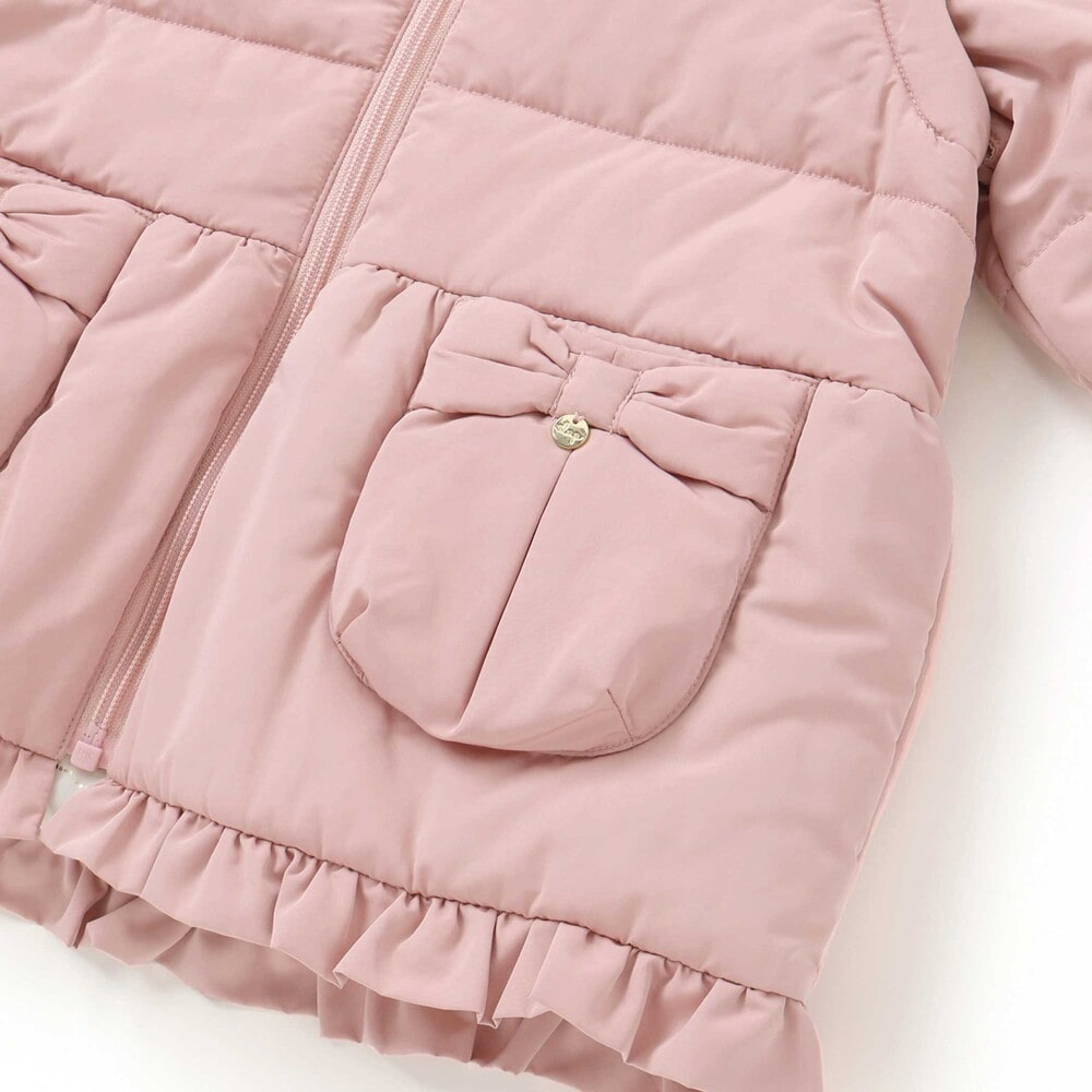 【お揃い】無地キラキラ箔プリント8WAYコート(80~130cm) ベージュ×ブルー系 80cm