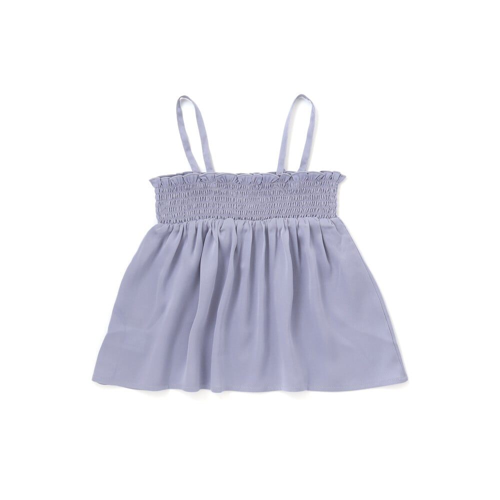 ラメジョーゼットシャーリングキャミ+リブボーダー長袖Tシャツセット(90~160cm) ホワイト 90cm