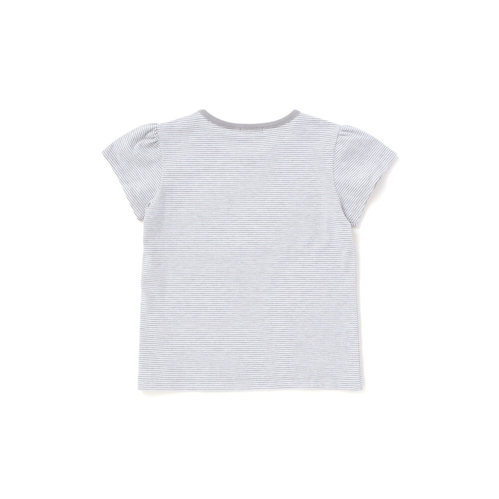長袖リブカーディガン+天竺ボーダーロゴ半袖Tシャツ セット(90~150cm) ピンク 90cm