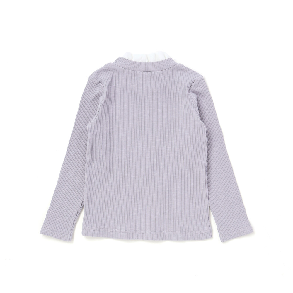 ラメツイードビスチェ+フリル襟テレコ長袖Tシャツ セット(100~160cm) ブルー 100cm