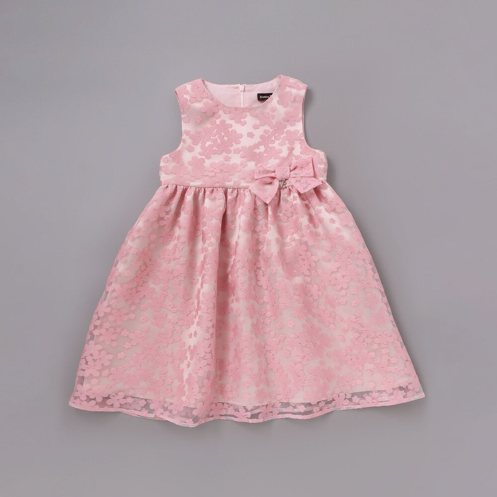 フローラルオパールプリントウエストリボンドレス(110~130cm) パープル系 110cm