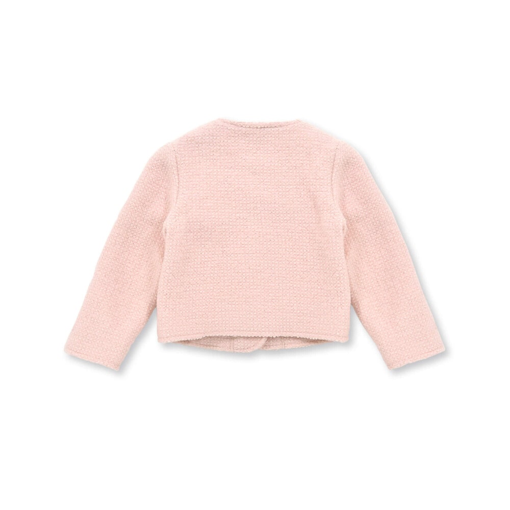 【お揃い】ラメボアパールボタンノーカラージャケット(100~160cm) ネイビー 100cm