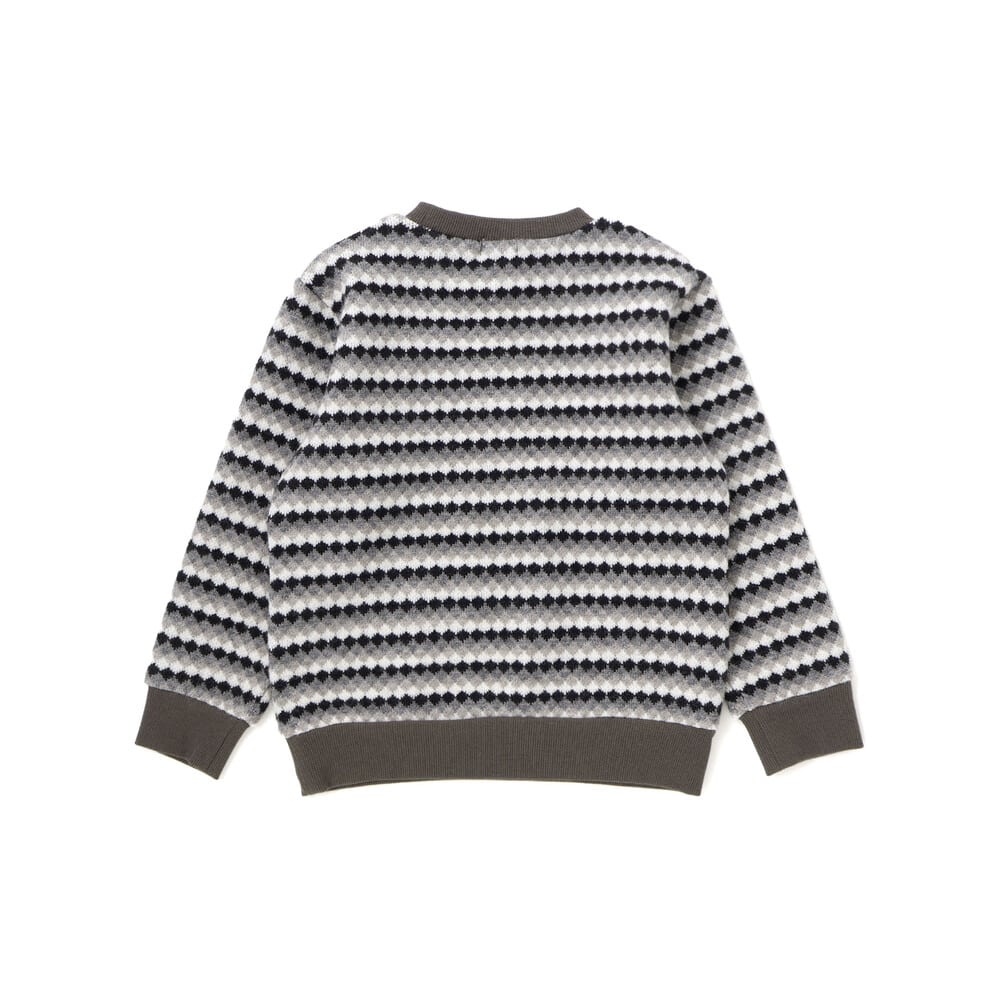 ダイヤMIXボーダーカットニットプルオーバー(90~150cm) ブルー系 90cm