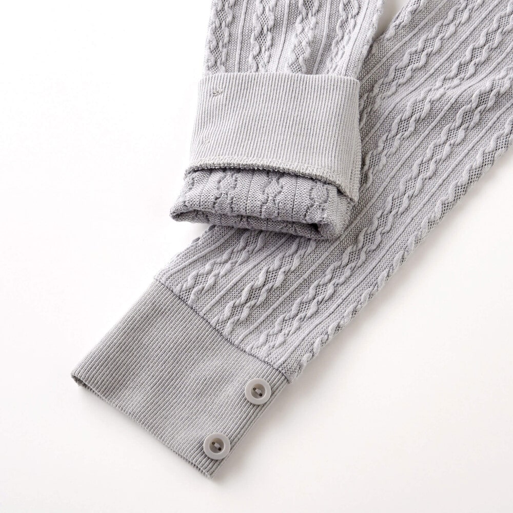 ケーブルジャガード裾ボタンレギンス(80~150cm) イエロー SSS