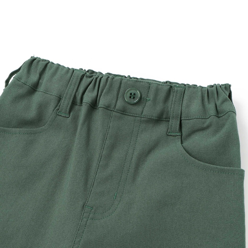 ストレッチツイルサイドテープストレートロングパンツ(90~160cm) ブラック 90cm