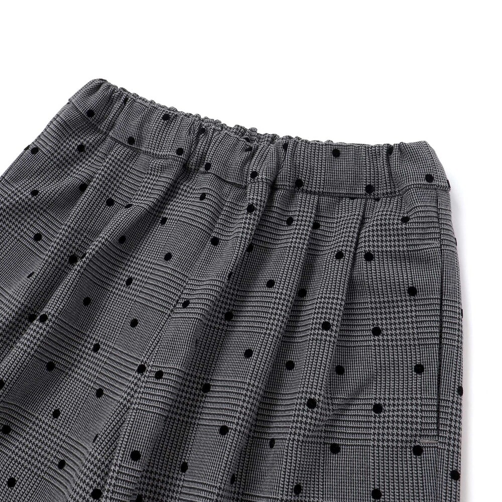 【お揃い】グレンチェック×ドットツータックワイドパンツ(100~160cm) グレー系 100cm
