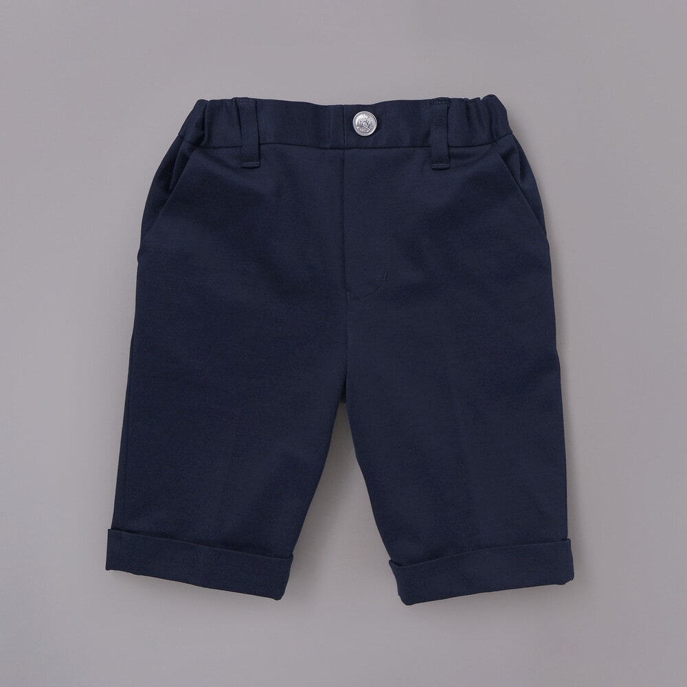 モクロディ裾ダブルハーフパンツ(110~130cm) ネイビー 110cm