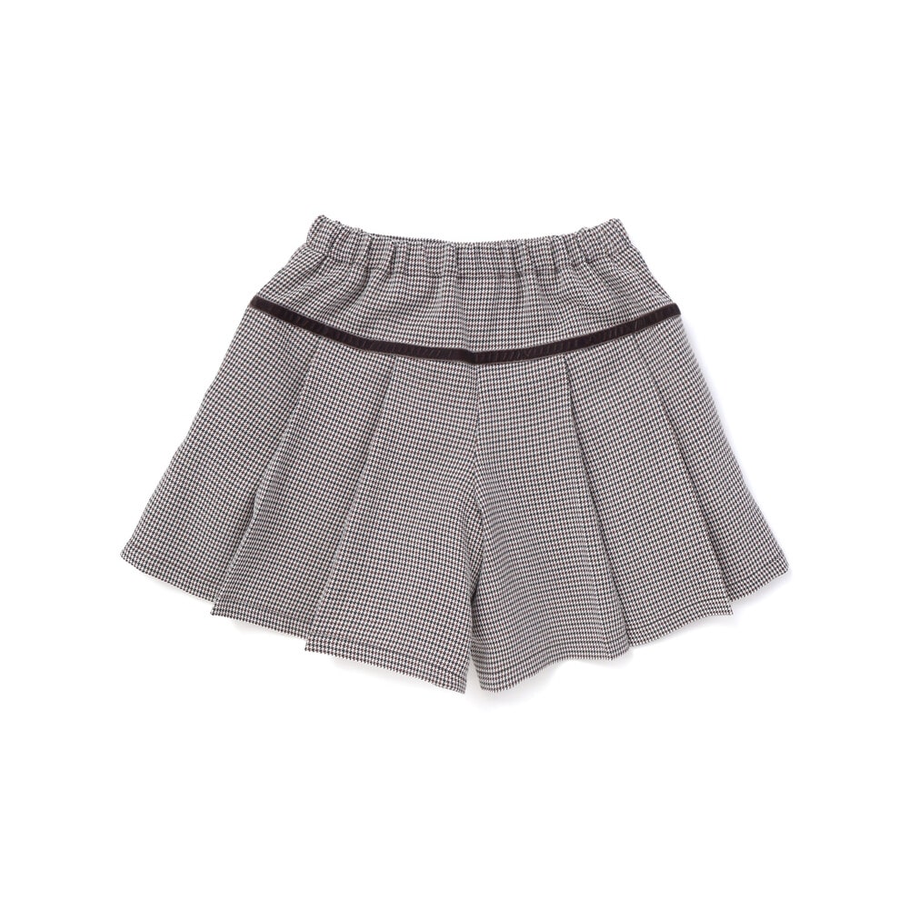 【お揃い】千鳥格子切り替えプリーツショートパンツ(90~160cm) ブラック系 90cm