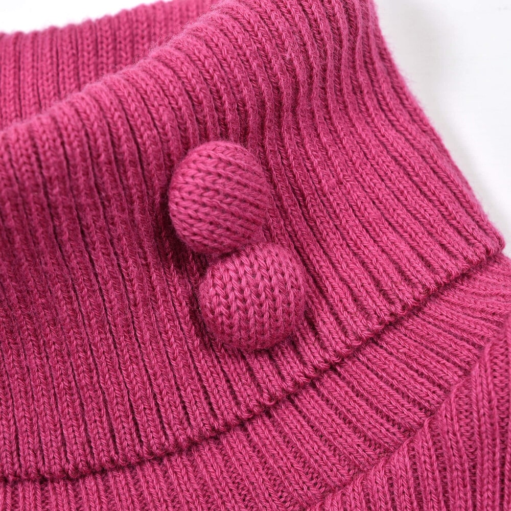 【日本製】くるみボタン付きテレコニット(80~150cm) オフホワイト 80cm