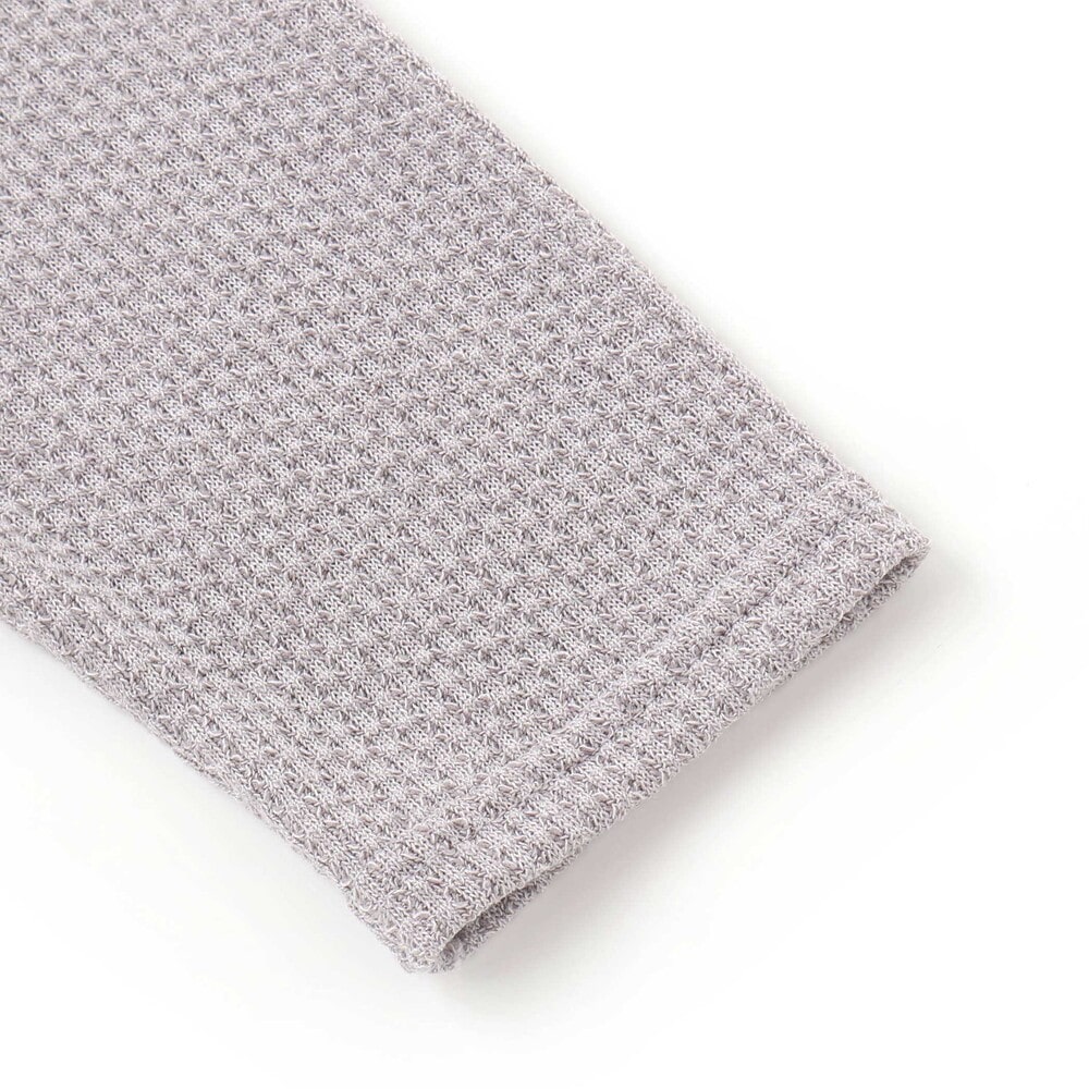 メランジワッフルポンポンフード付き長袖カーディガン(80~100cm) ブルー 80cm