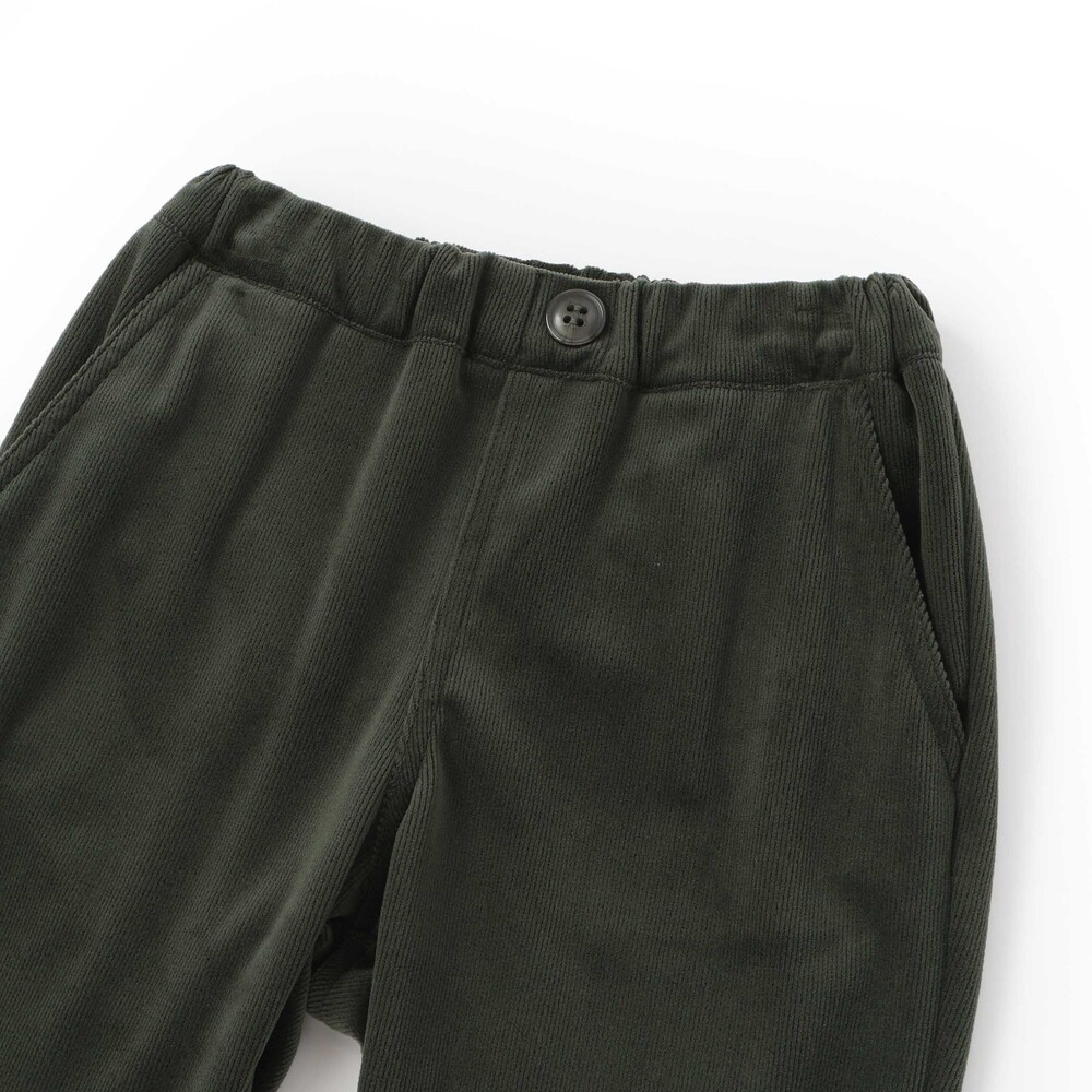 ニットコール裾チェックロングパンツ(80~90cm) ベージュ 80cm