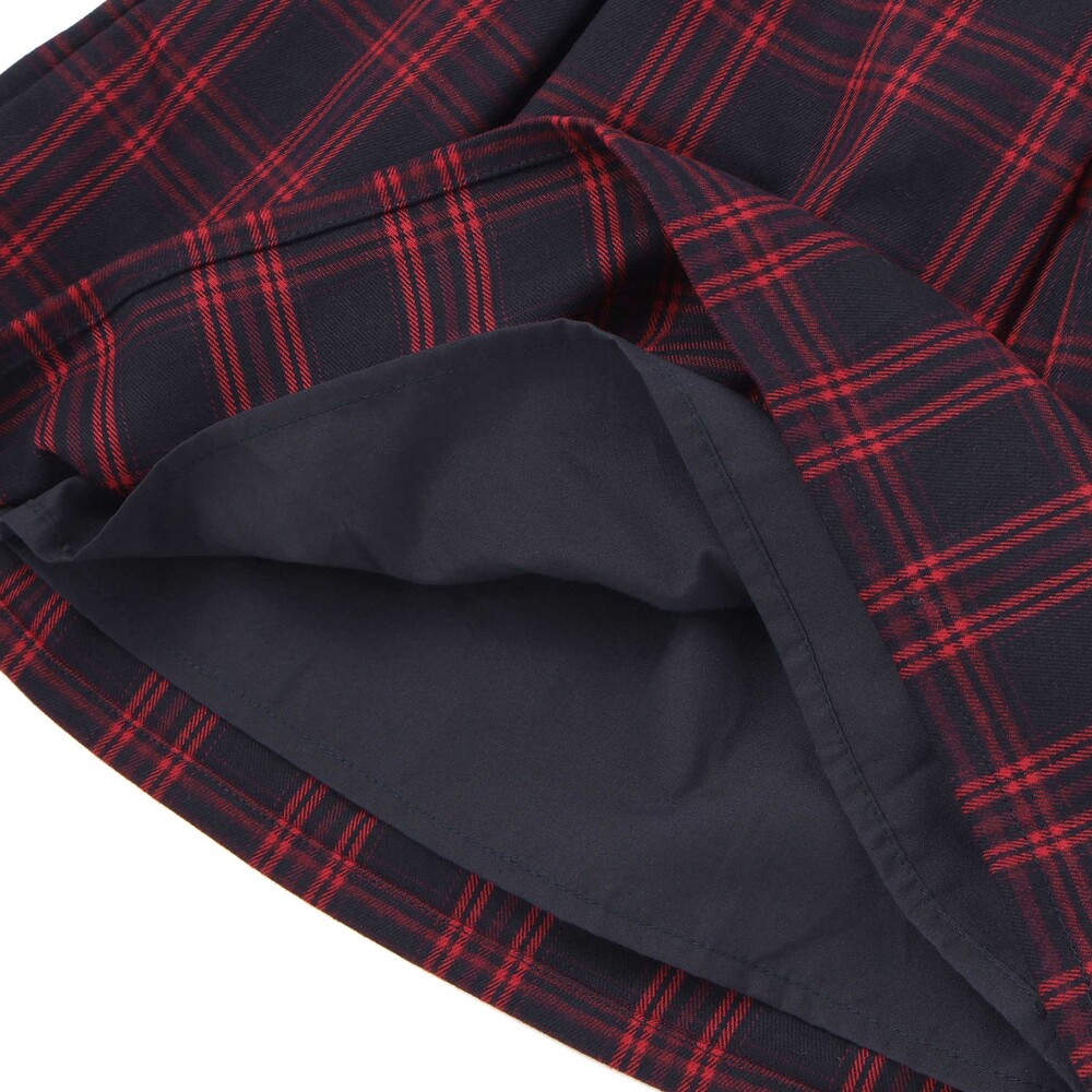 【限定商品】ポンチチェックドッキングワンピース(95~150cm) レッド系 95cm