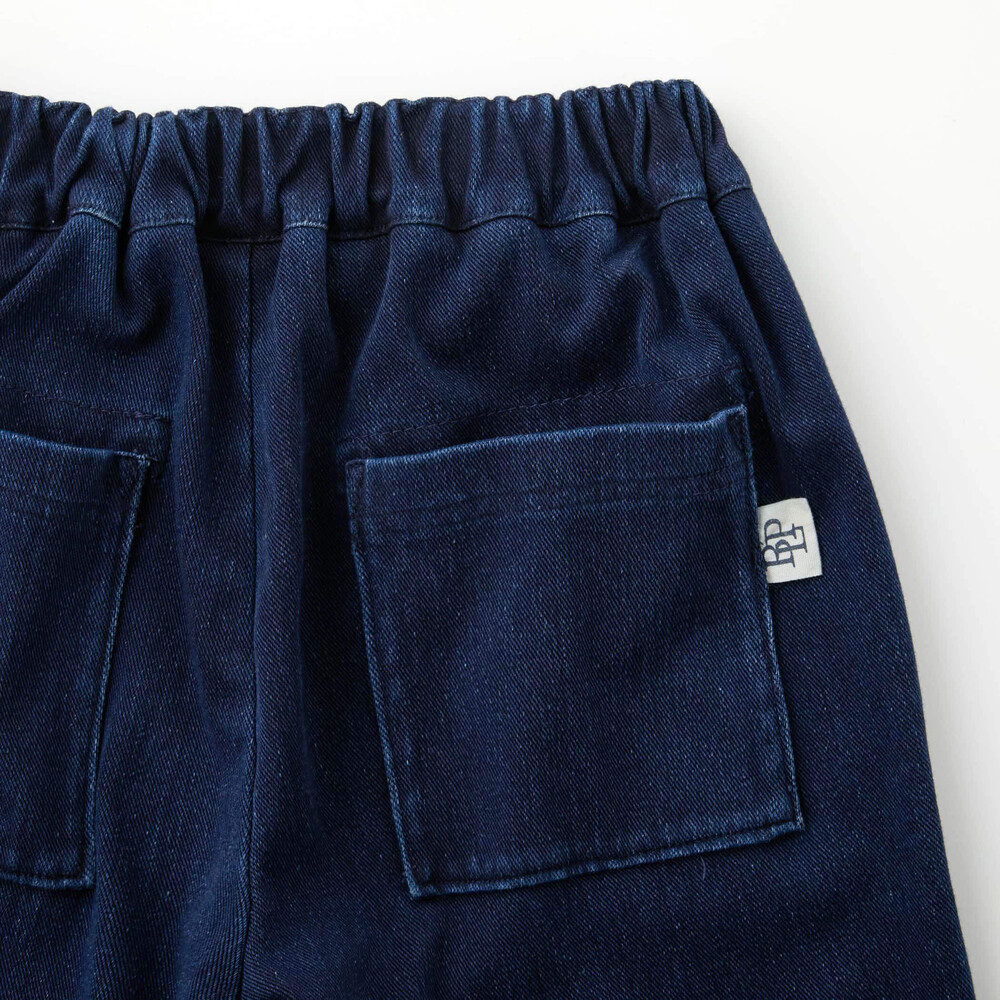 【店舗限定】フロントタックボンディングデニムパンツ(95~150cm) ネイビー 95cm