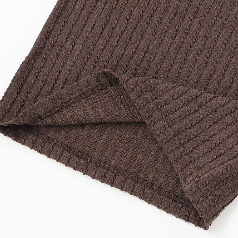 【限定商品】メロウフリル立体リブ長袖Tシャツ(95~150cm) ブラウン 95cm