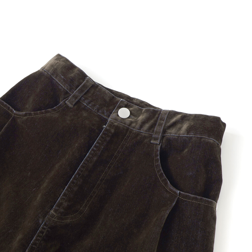 フロッキーワイドデニム(130~160cm) ブラウン 130cm