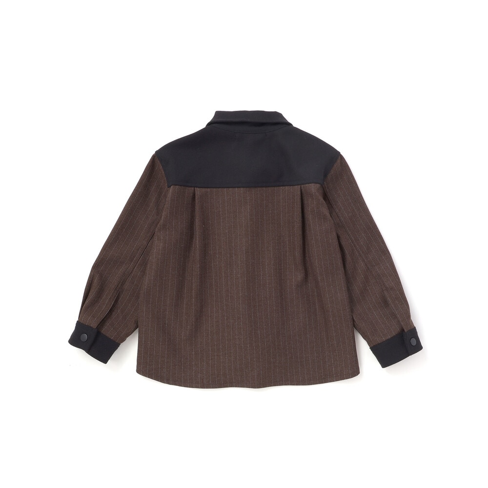ストライプ長袖ジャケットシャツ(95~150cm) ブラウン系 95cm
