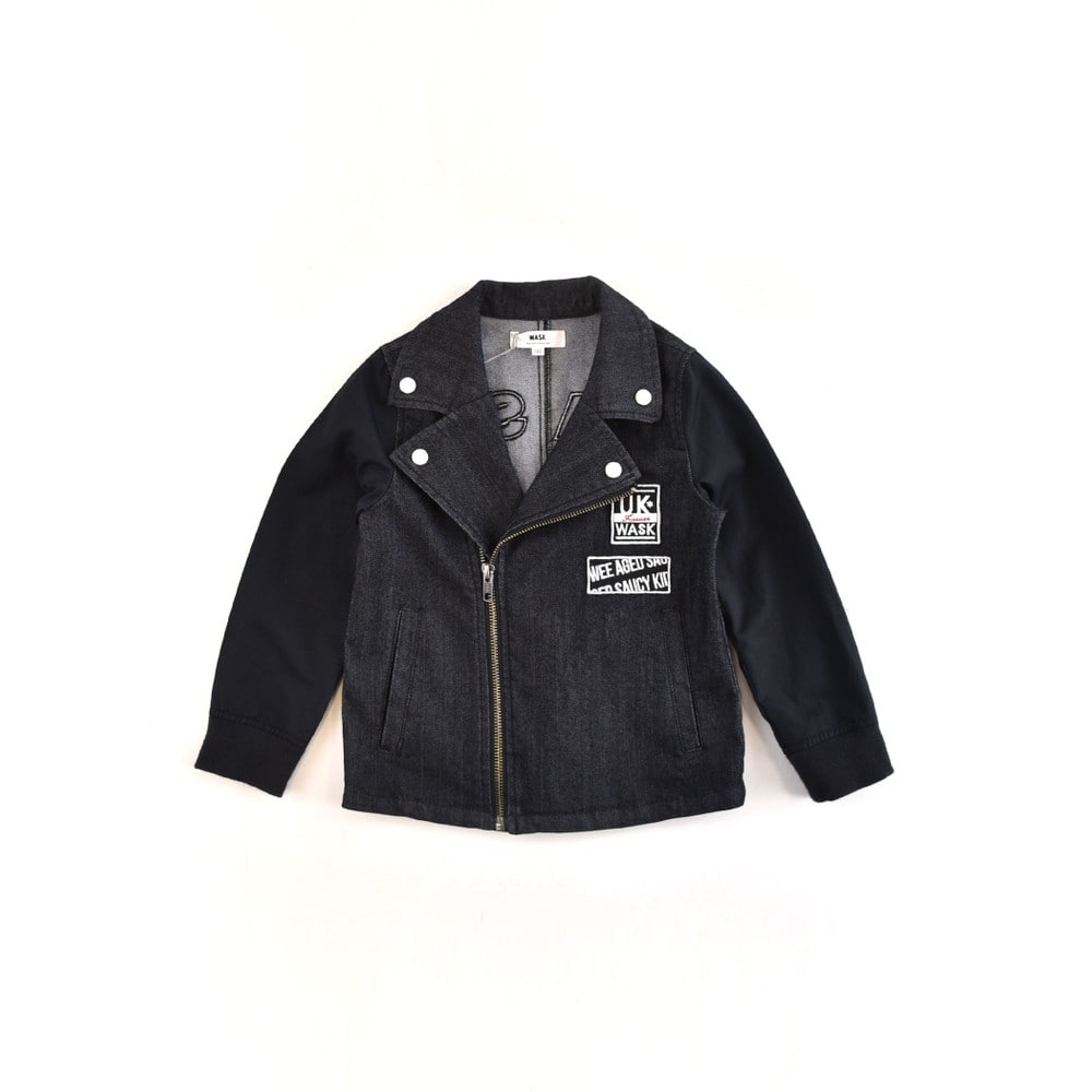 スポーツ 文房具 学校 バス 刺繍 切替 クレイジーパターン ジャケット L クレイジー パターン ライダース デニム 袖 切り替え ジャケット