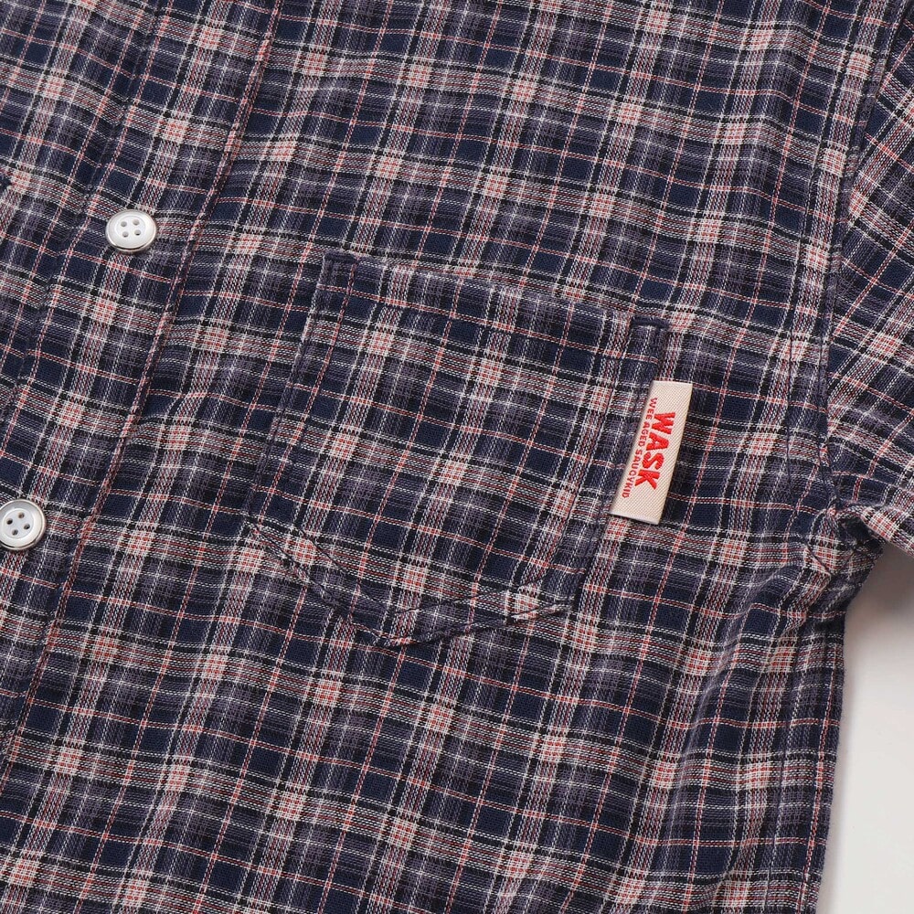 リバーシブルガーゼチェックシャツ(110~160cm) ネイビー 150cm